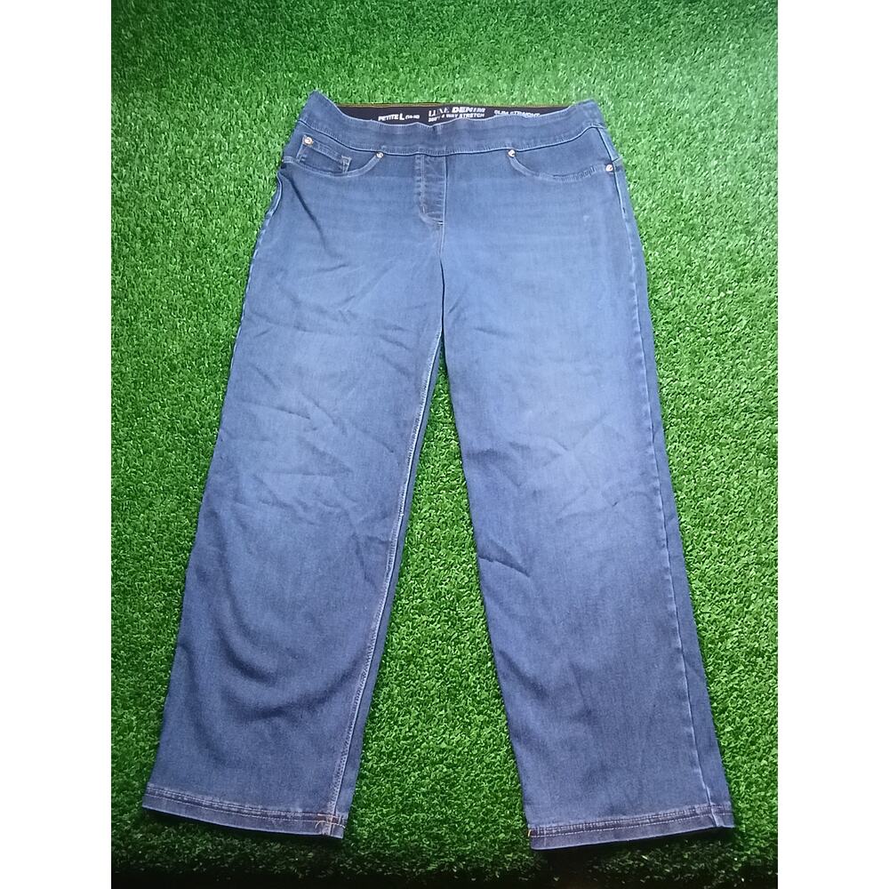 Luxe Denim 360/4 Way Stretch Slim Straight Jeans Womens Petite L (14-16)